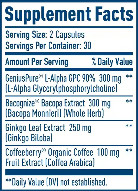 NativePath Brain Health Supplement Facts